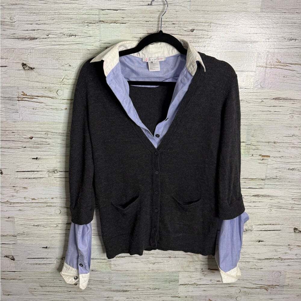 Paul & Joe Sister button down shirt cardigan size small 1
